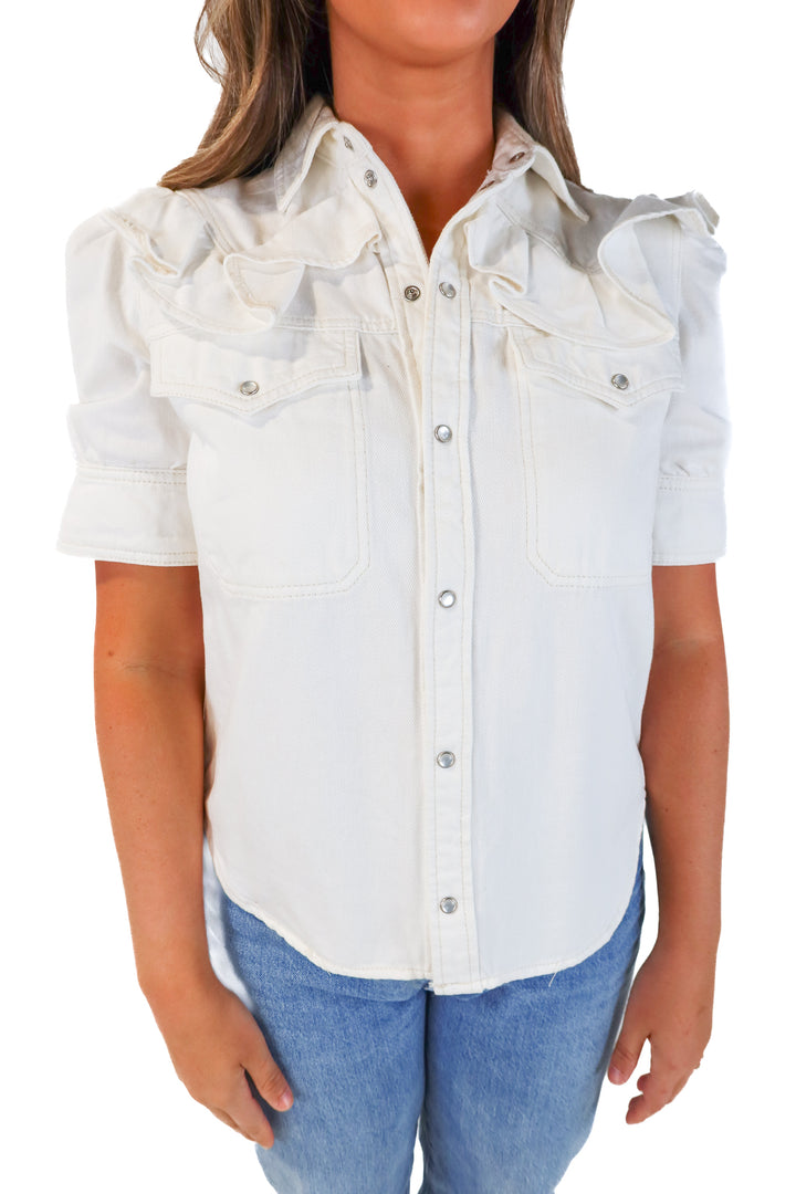 Zadig & Voltaire White Denim Top (S; retail $199)