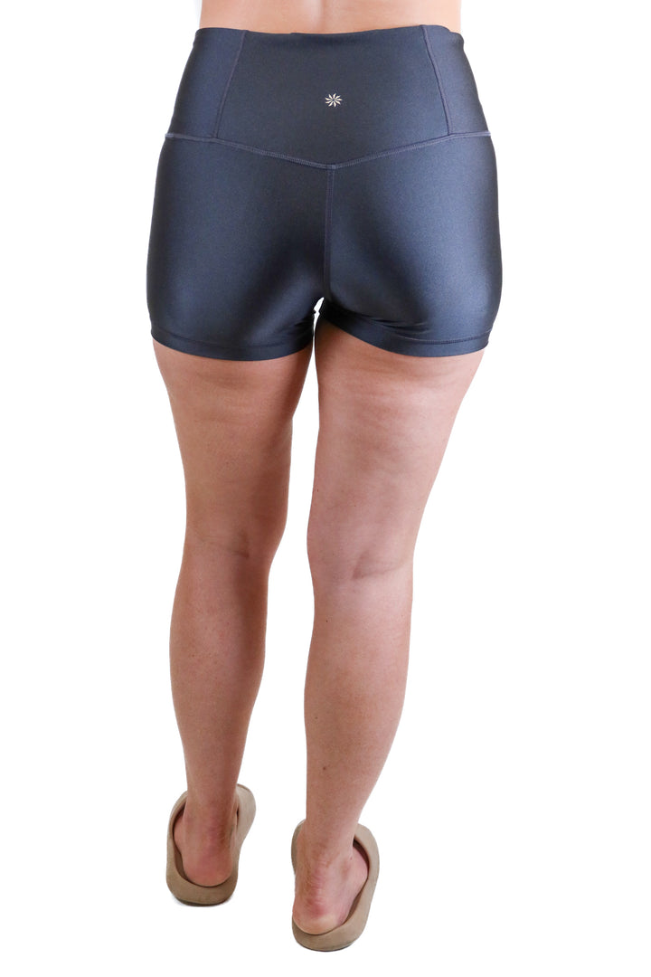 Athleta navy blue elation 3" shorts (S)