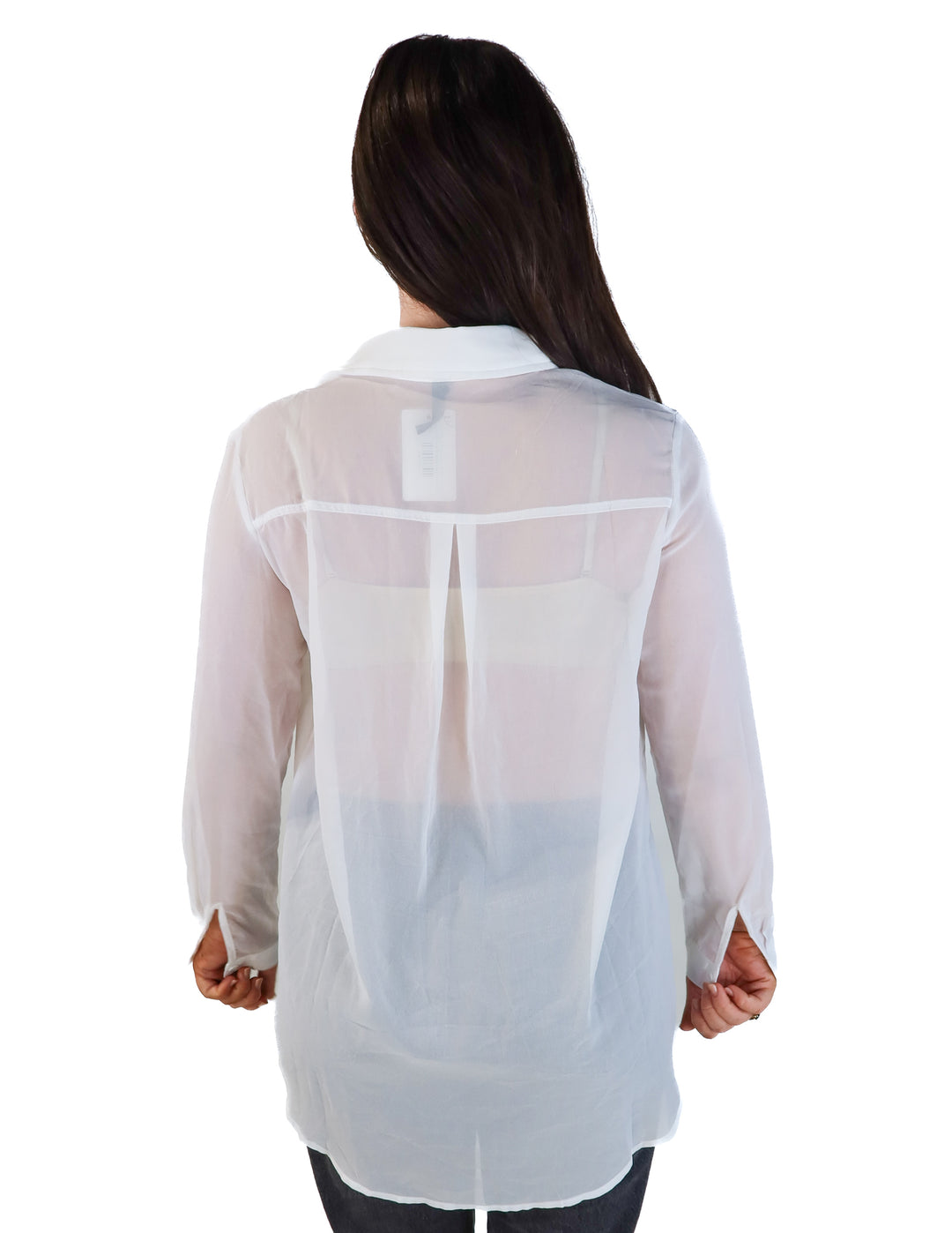 Pretty little thing white sheer button up (2)
