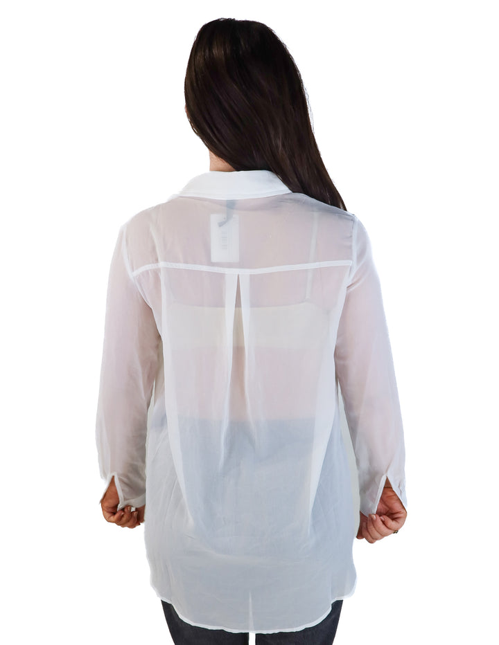 Pretty little thing white sheer button up (2)