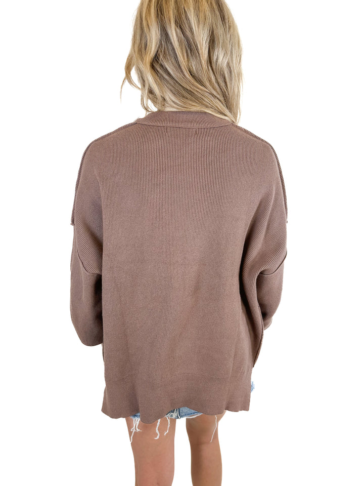 illusory Brown Ribbed Sweater NWT (S)