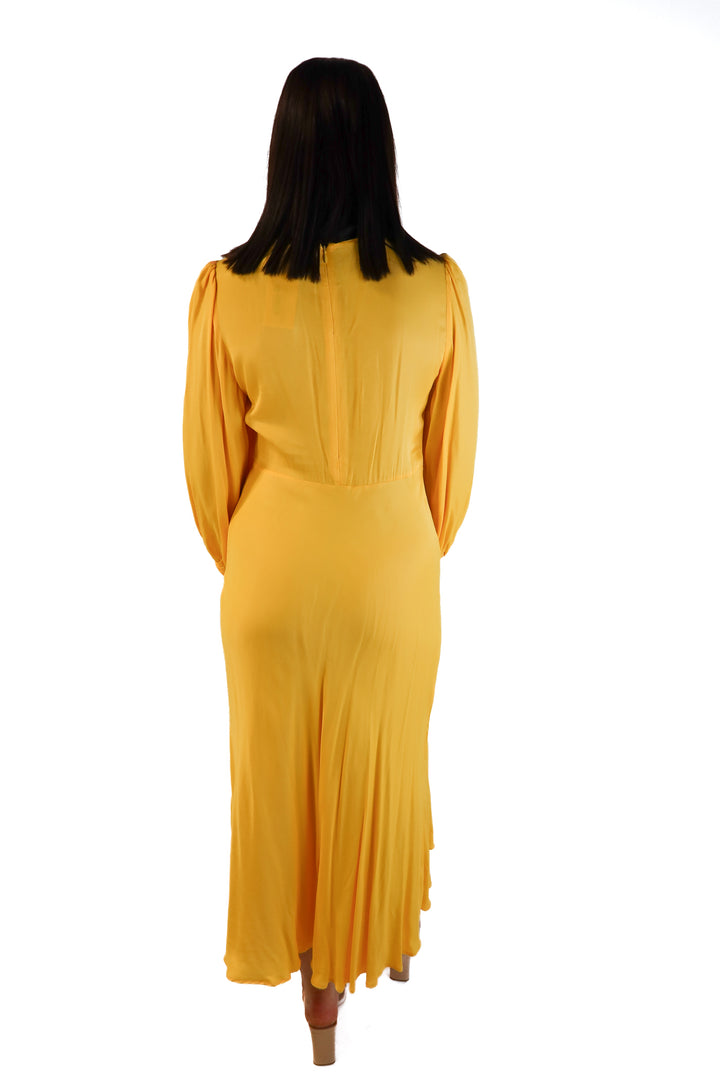 Farm Rio Yellow Silky Dress (M; retail $295)