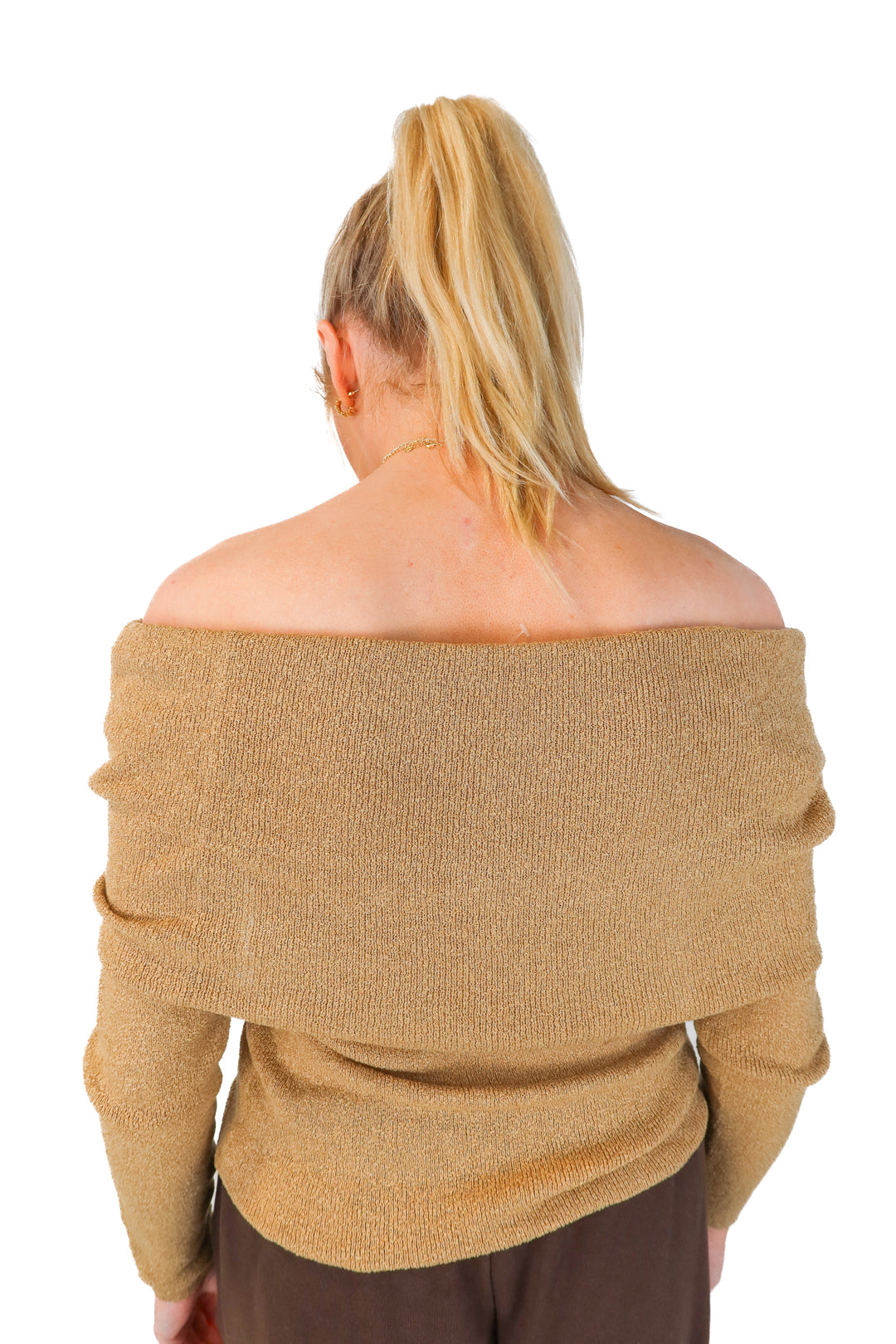 wayf brown off the shoulder top NWT (m; retail $70)