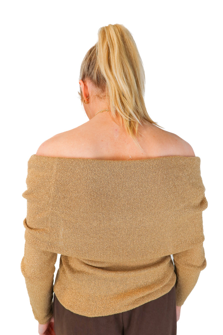 wayf brown off the shoulder top NWT (m; retail $70)