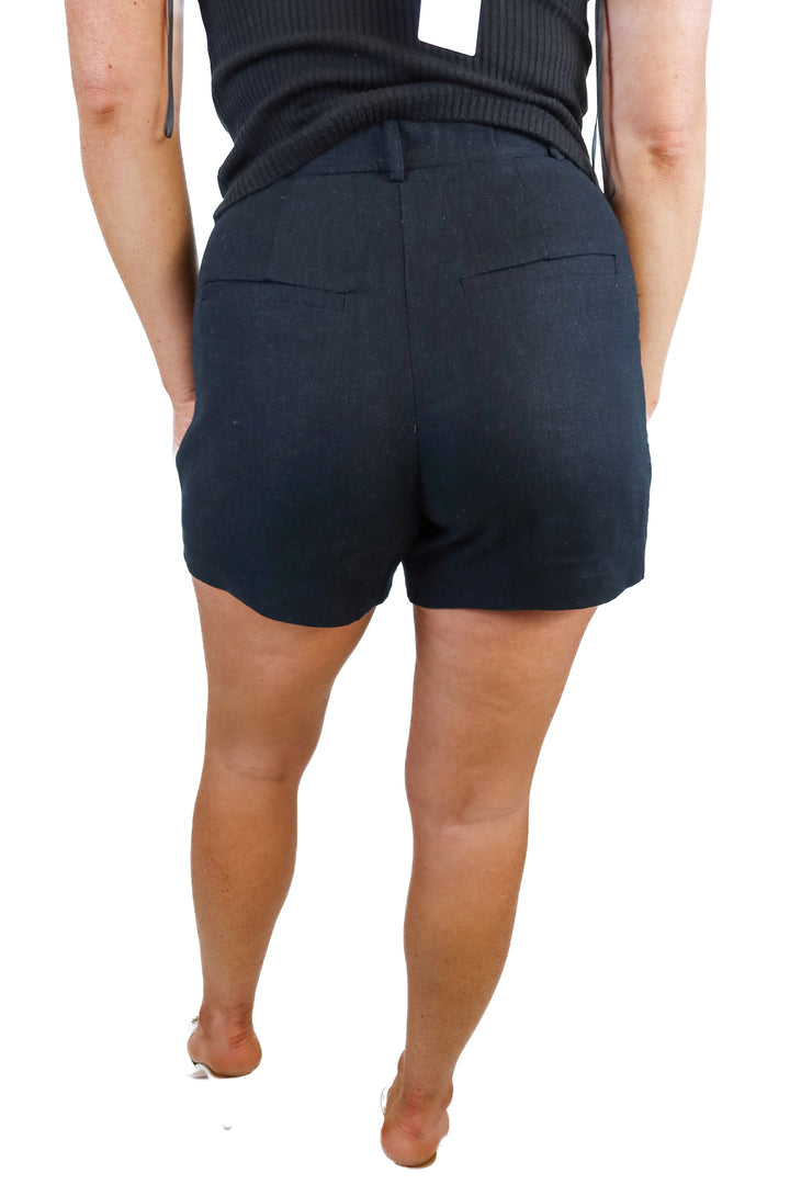abercrombie & fitch black trouser shorts (26/2R)