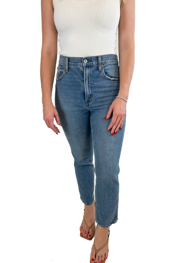 Abercrombie Curve Love Ultra High Rise Ankle Straight Jean Medium Wash (27/4)