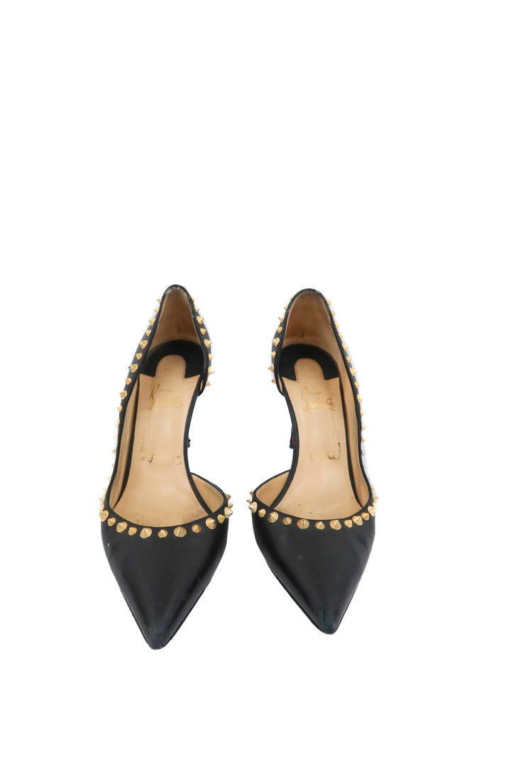 christian louboutin black irishell studded pumps (41/ US10-11; retail $845)