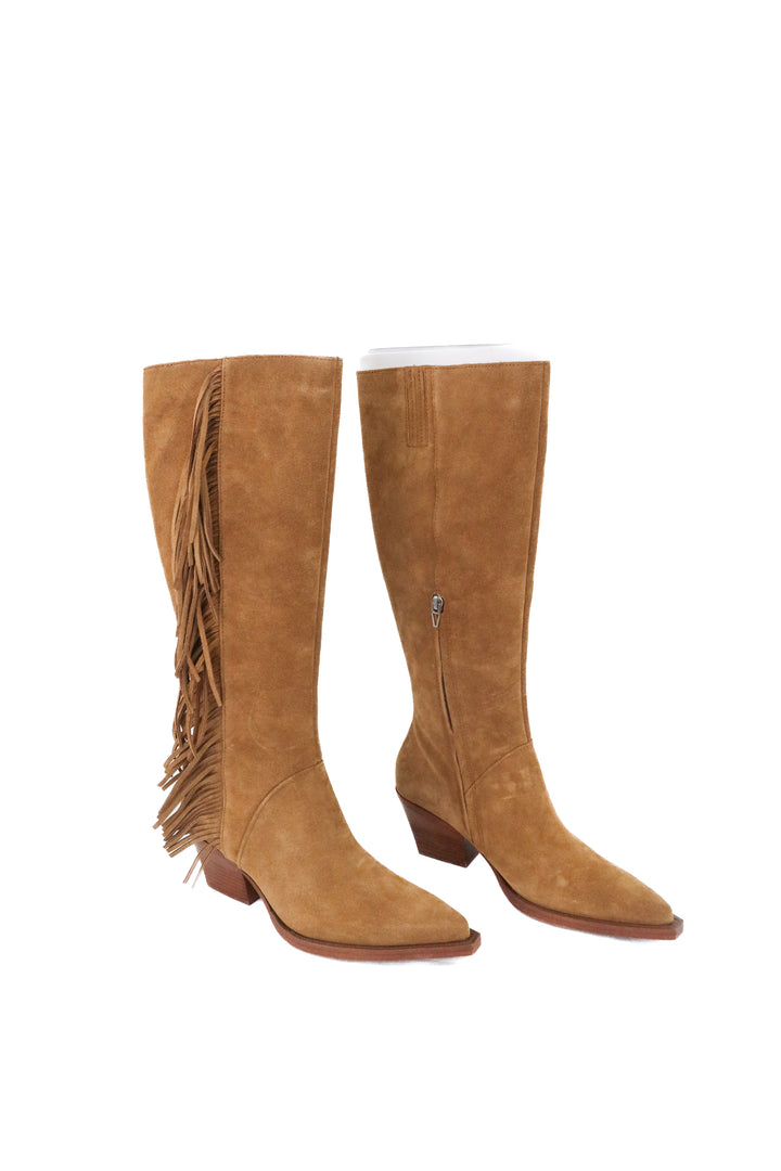 dolce vita tan suede w/ fringe tall boots (9.5)