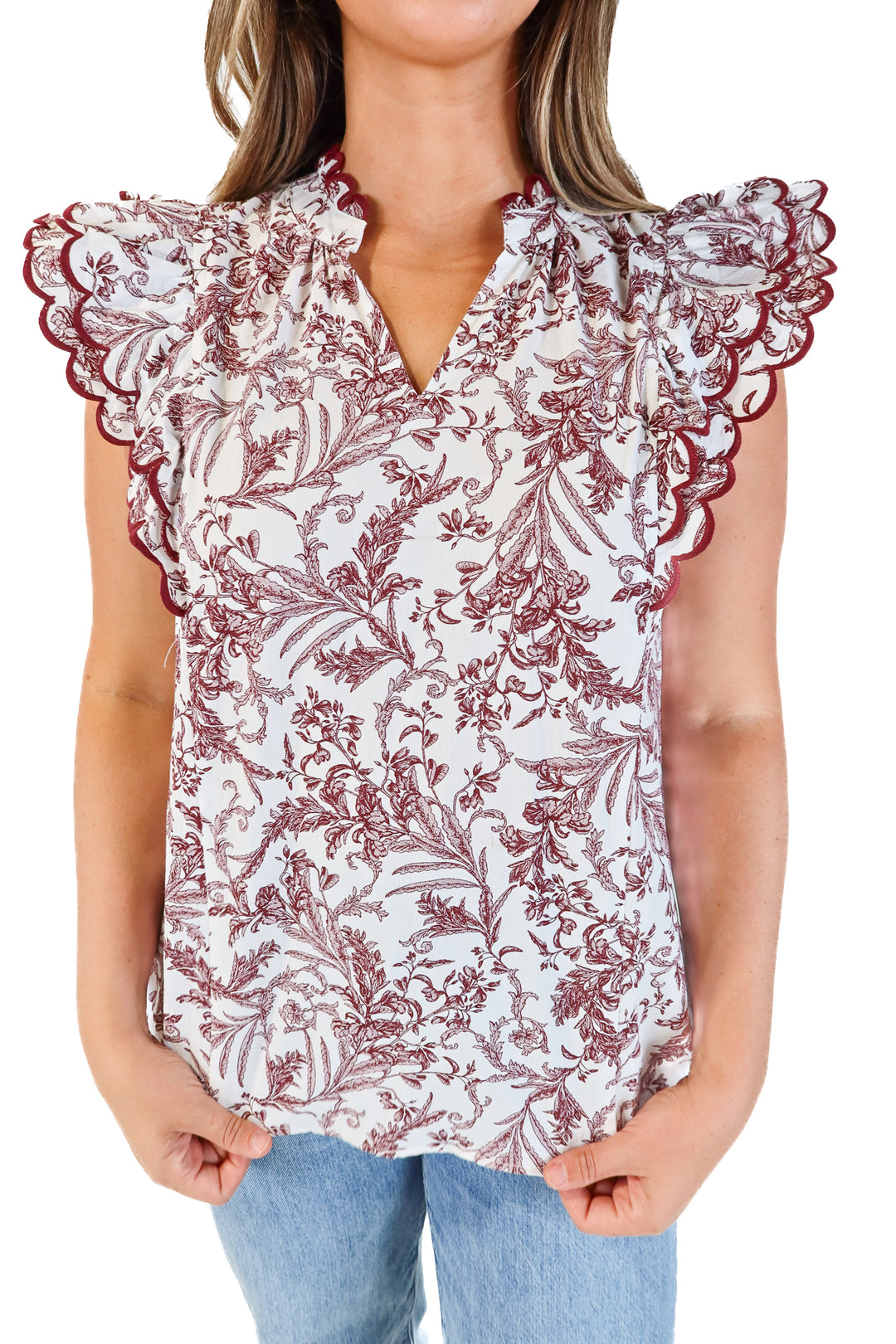 Entro purple/white floral top (L)