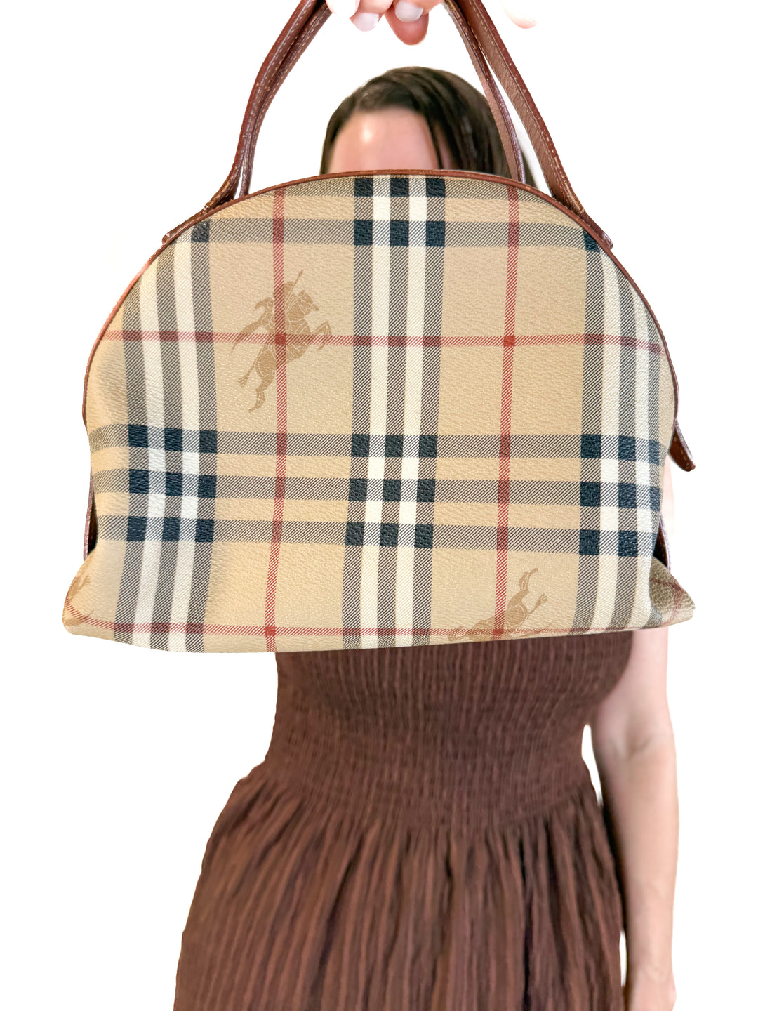 SOLD: Burberry Convertible Small Top Handle Tote (Vintage)