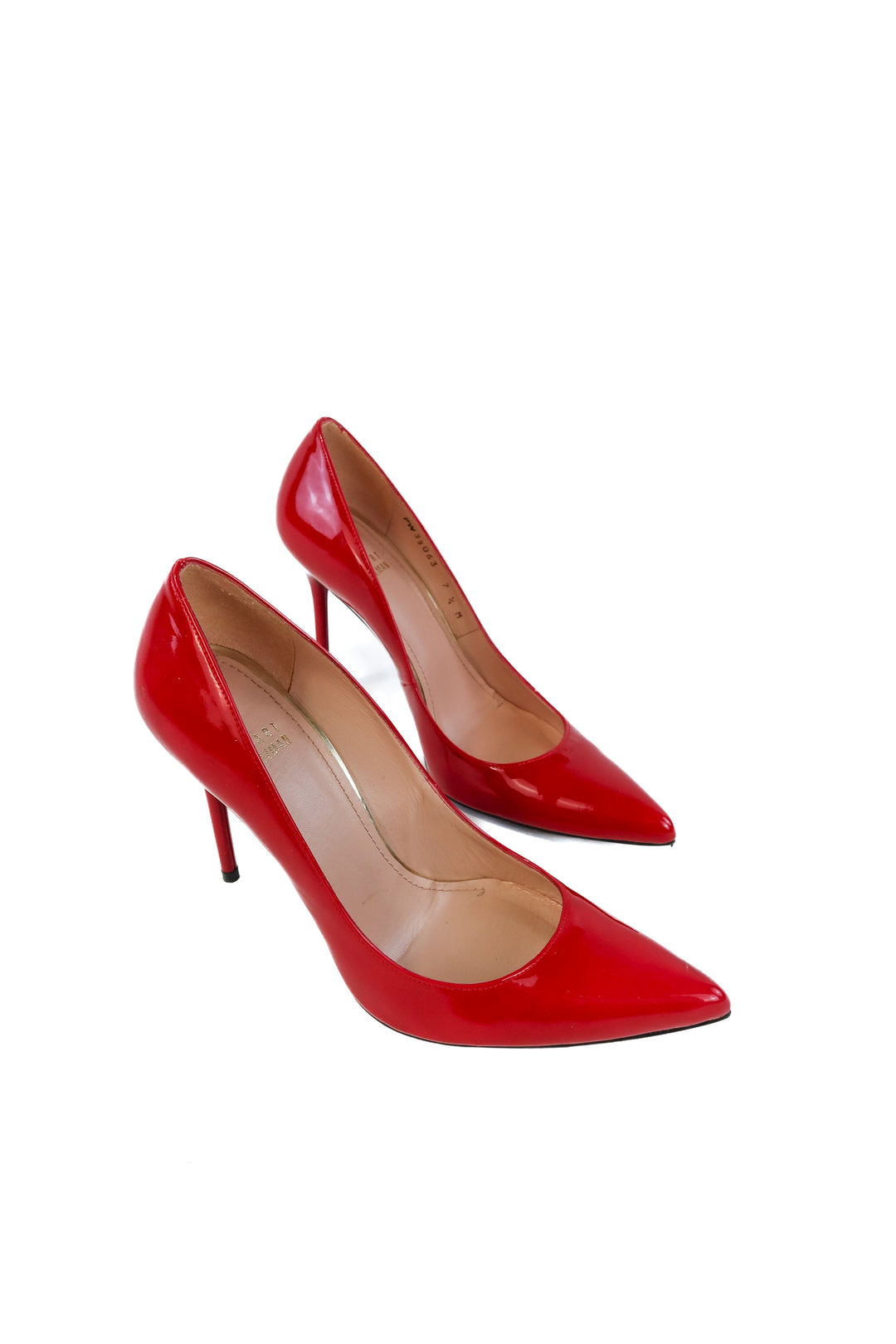 Stuart Weitzman red patent heels (7.5; retails for $495)