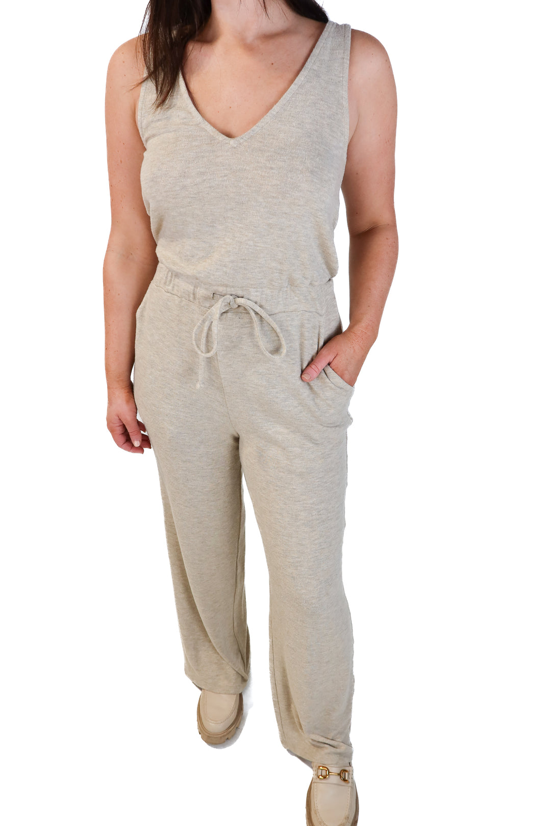 Lovers and friends tan knit jumpsuit (s; retail $158)