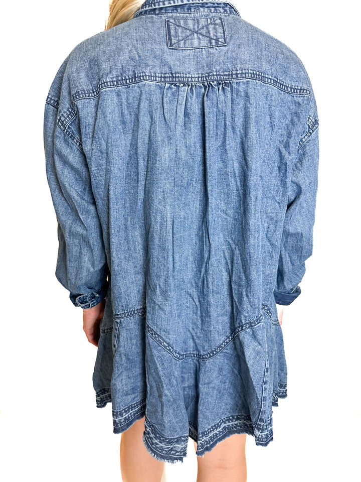 We the Free Denim Button-Down Mini Dress NWT (S; retail $82)