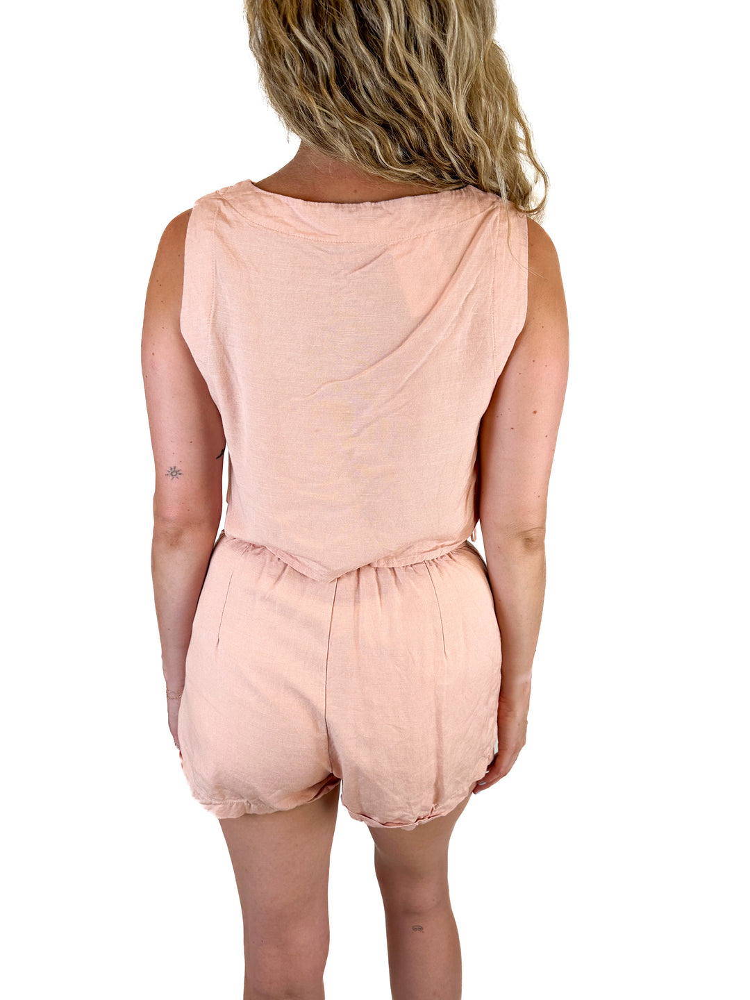 Mable Pink Linen Set (L)
