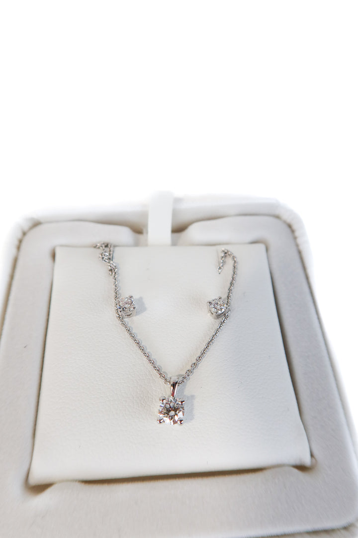 With Clarity Lab diamond earring and necklace set in 925 silver (NWOT, retails $1,000)