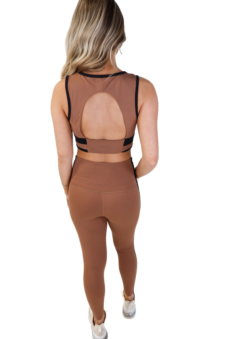 Tavi brown/black activewear set (s; retail $156)