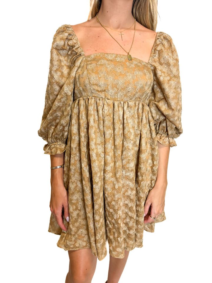 Forever Lovely Embroidered Floral Mini Dress (S)