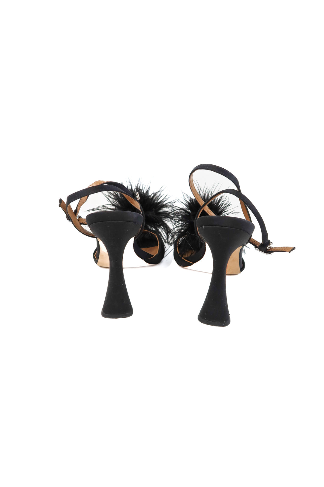 Sam Edelman black feather heels (7; retail $150)