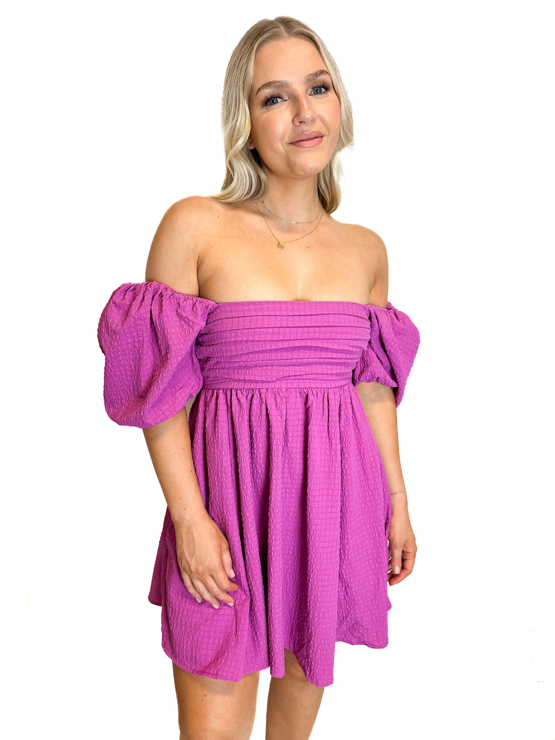 Abercrombie Linen-Blend Puff Sleeve Mini Dress (M)