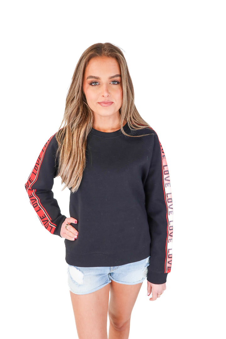 Maje Black/Red LOVE Sweatshirt (2/M)