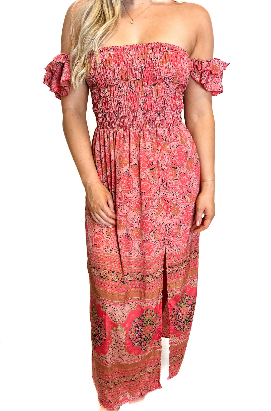 Raga Pink Printed Maxi Dress (XS)