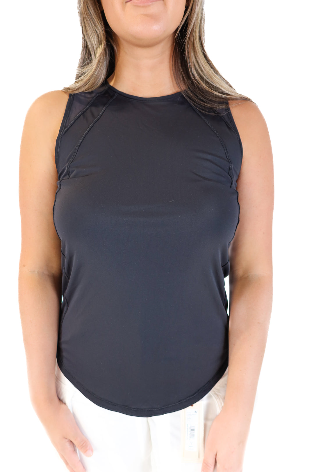 Lululemon black mesh tank (M; retail $58)