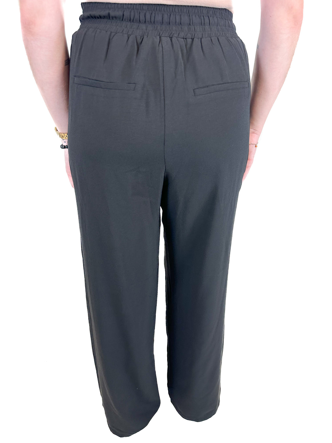 A. Calin by Flying Tomato Black Wide Leg Pants (S)