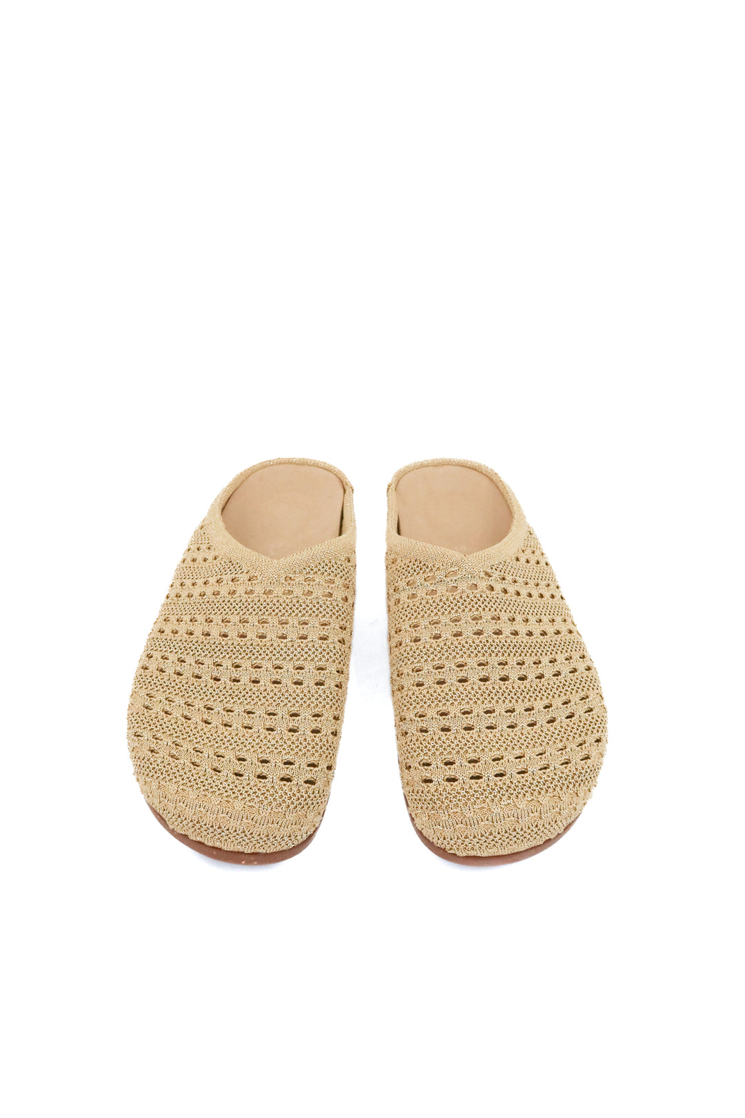 rothy's gold knit clog mules (10; retail $159)