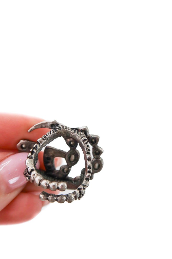 Gucci Crystal Double G Ring (Adjustable; retail $795)