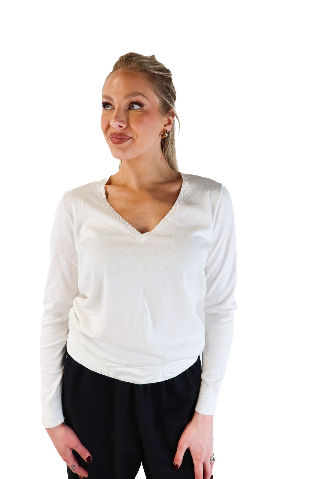 J.crew white v-neck sweater NWT (M; retails for $49.50)