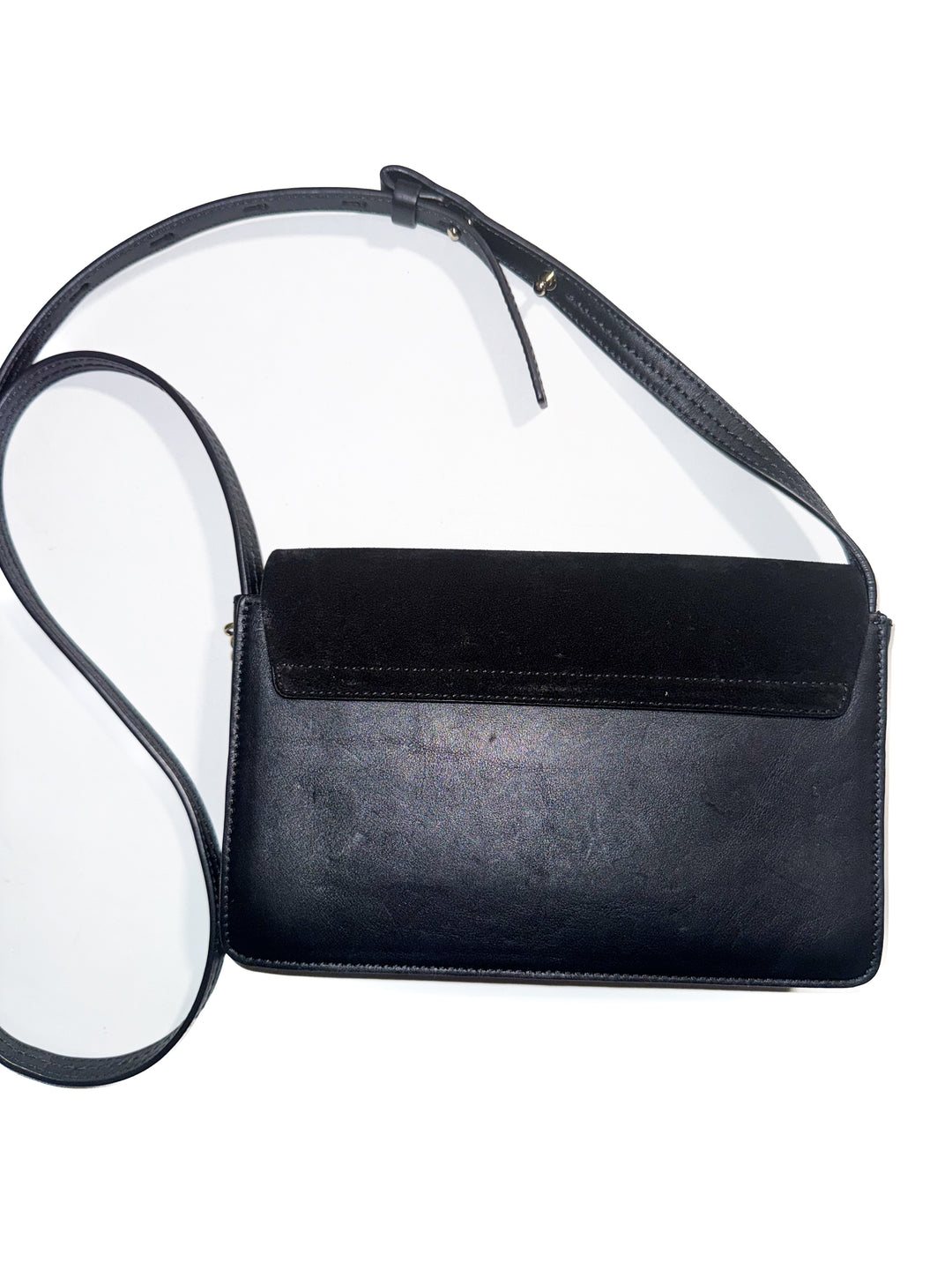 chloe faye small black leather/suede bag (retail $1,390)