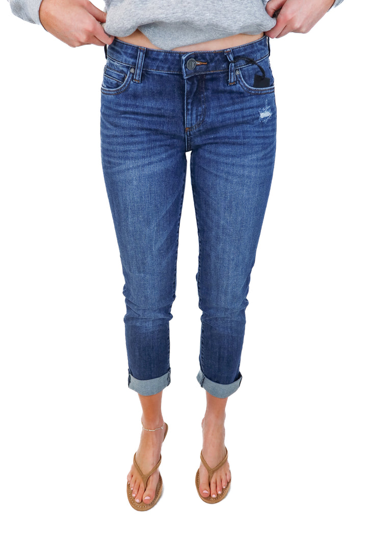Kut from the kloth medium wash cuffed jeans NWT (2; retail $109)