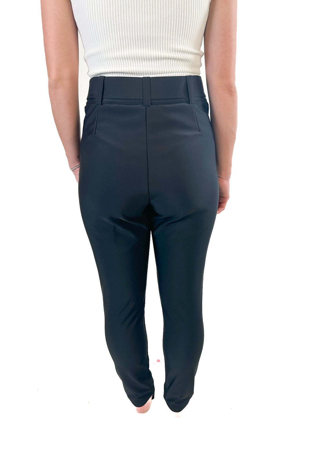 Topshop Sno Fitted Snowpants Black Zip/Snap Belted Waterproof NWT (8; retail $130)