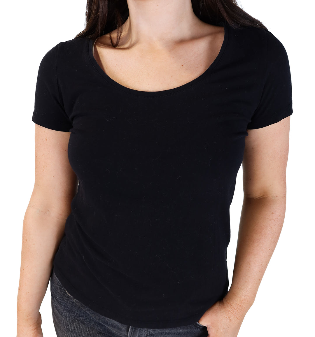H&M black scoop neck tee (M)
