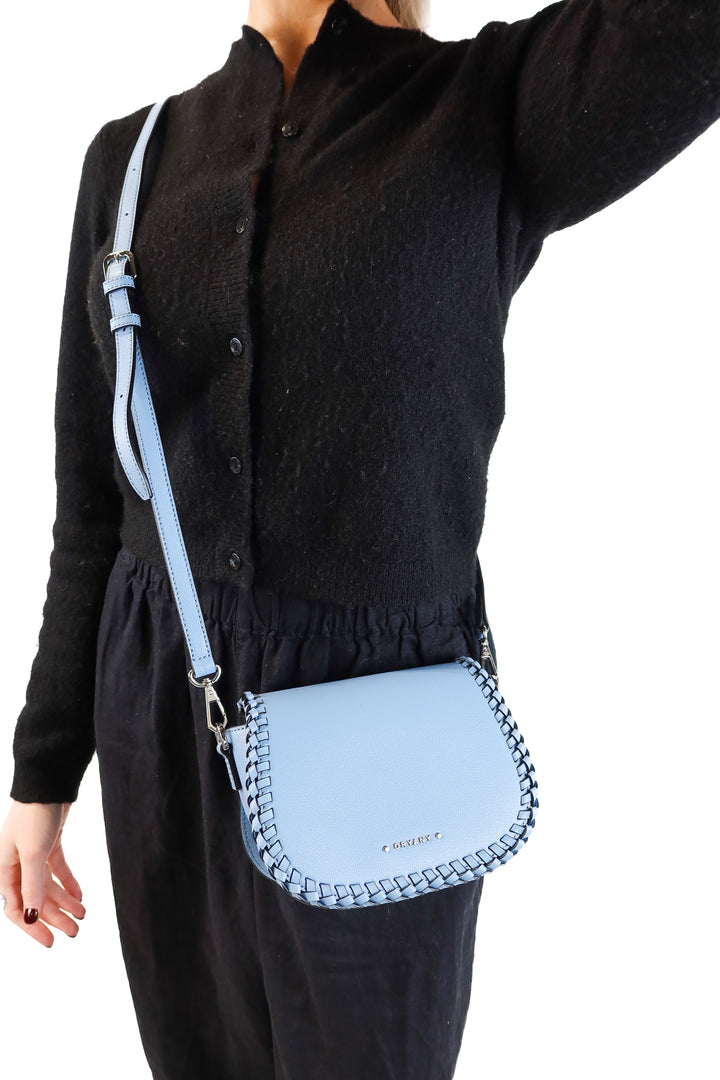 Oryany blue leather braided purse (retail $179)