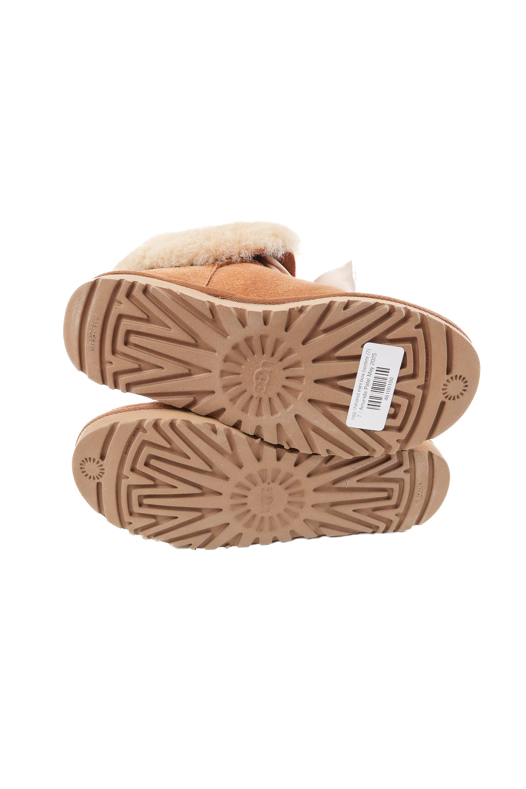 ugg chestnut mini bow booties (7; retail $170)