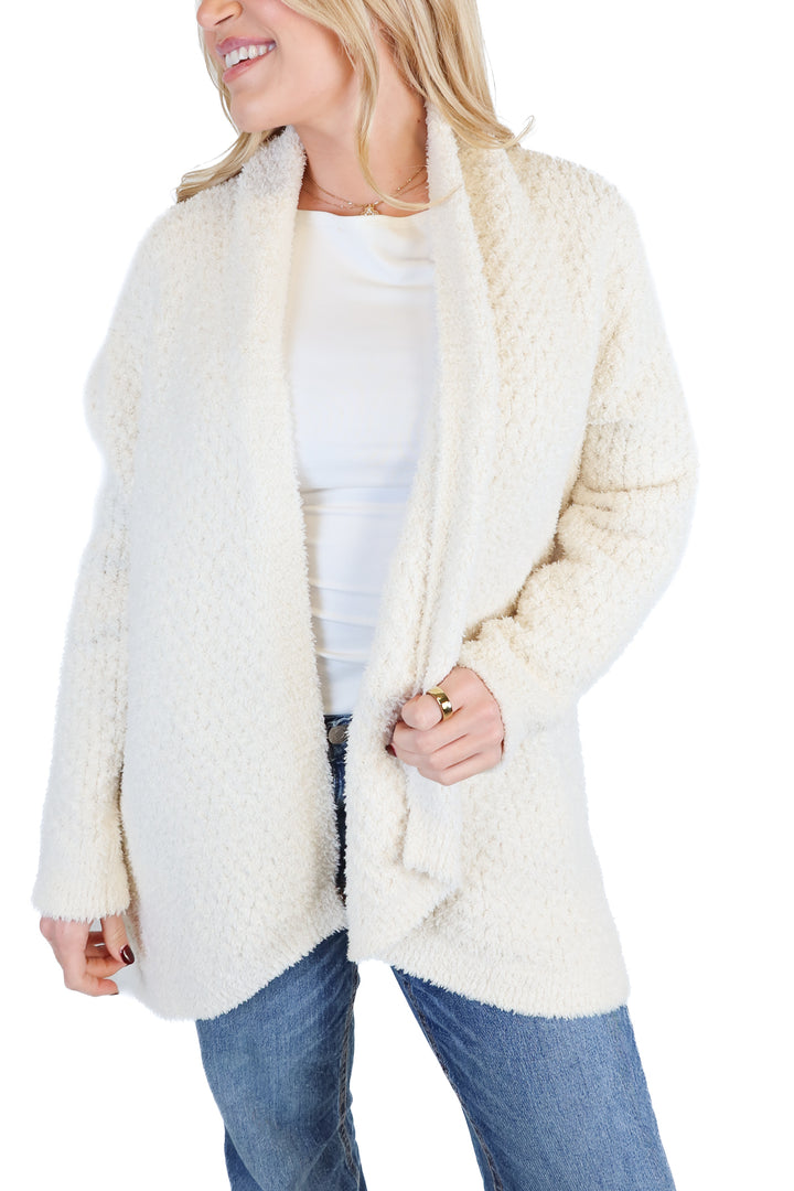 barefoot dreams cream cardigan (m; retail $125)
