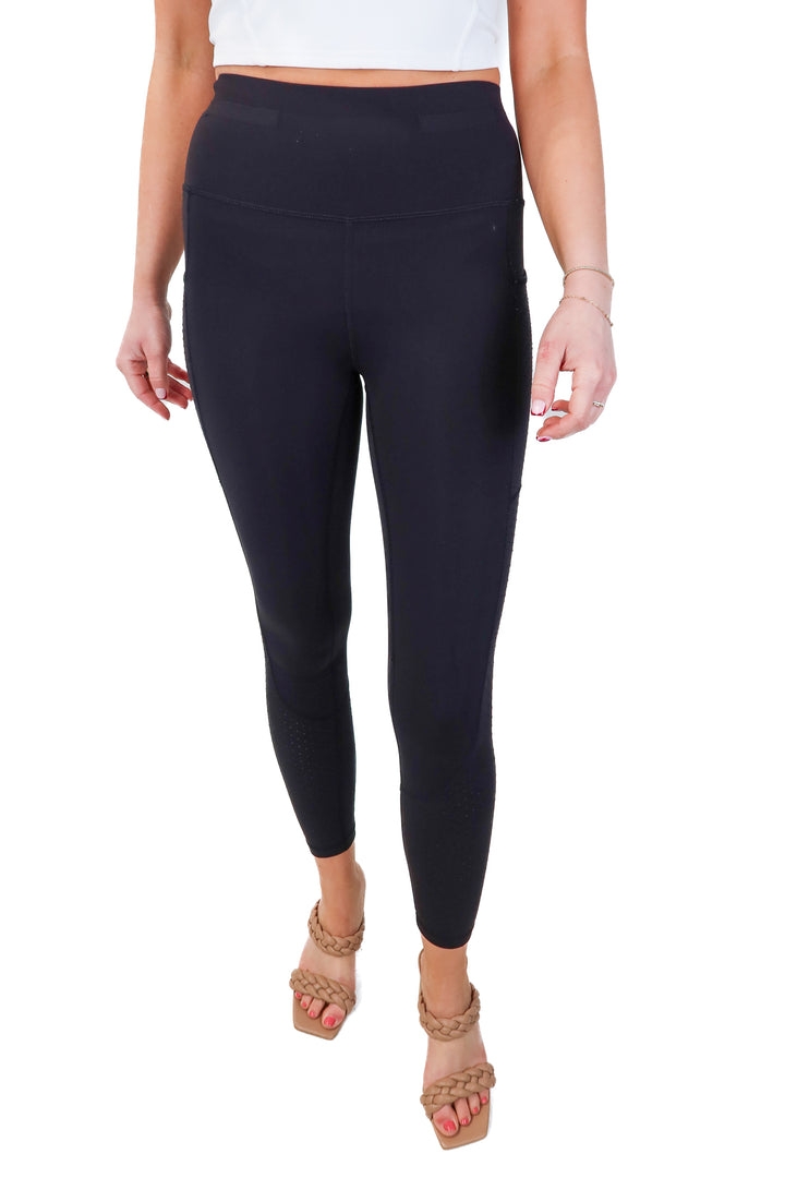 Lululemon Black Textured Dot Leggings (4)