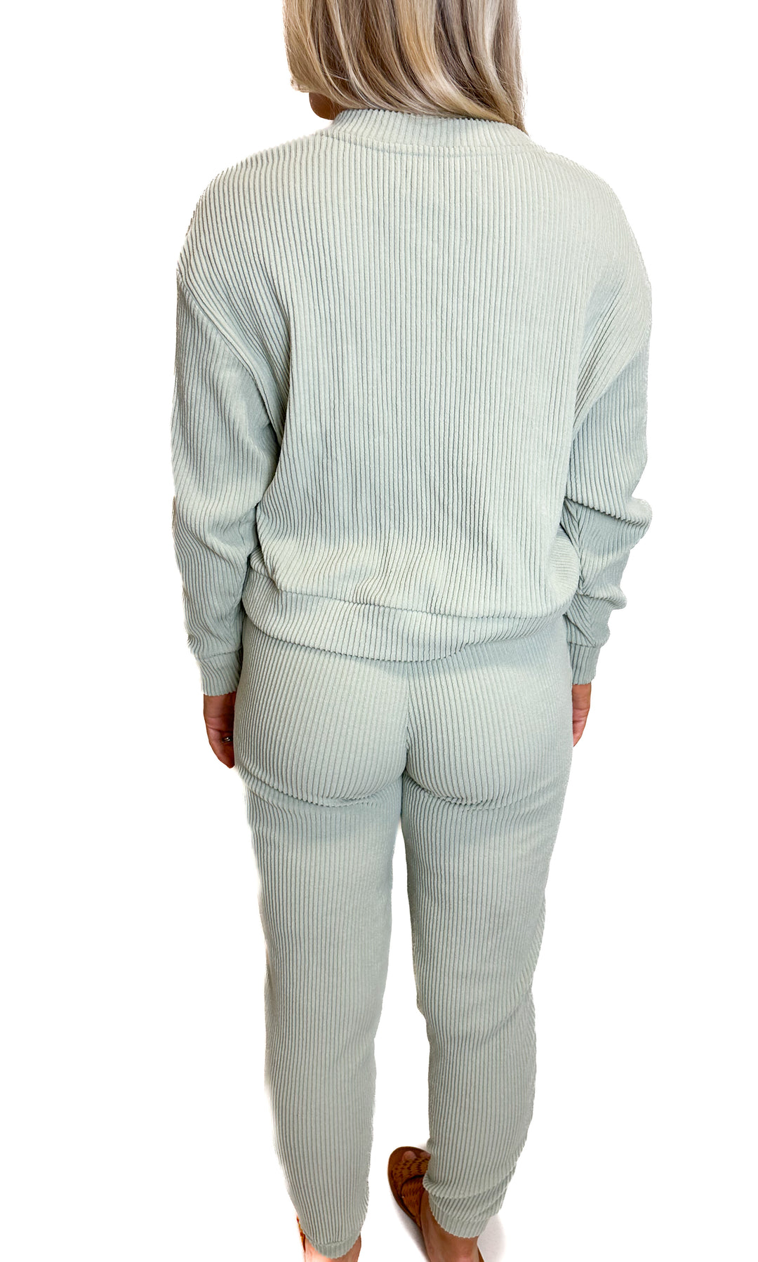Abercrombie Light Green Ribbed Set (XS)