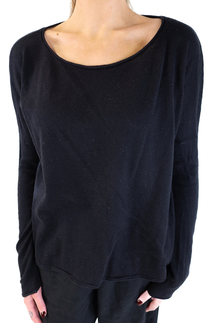 Vince black lightweight knit long sleeve top (M; retail $90)