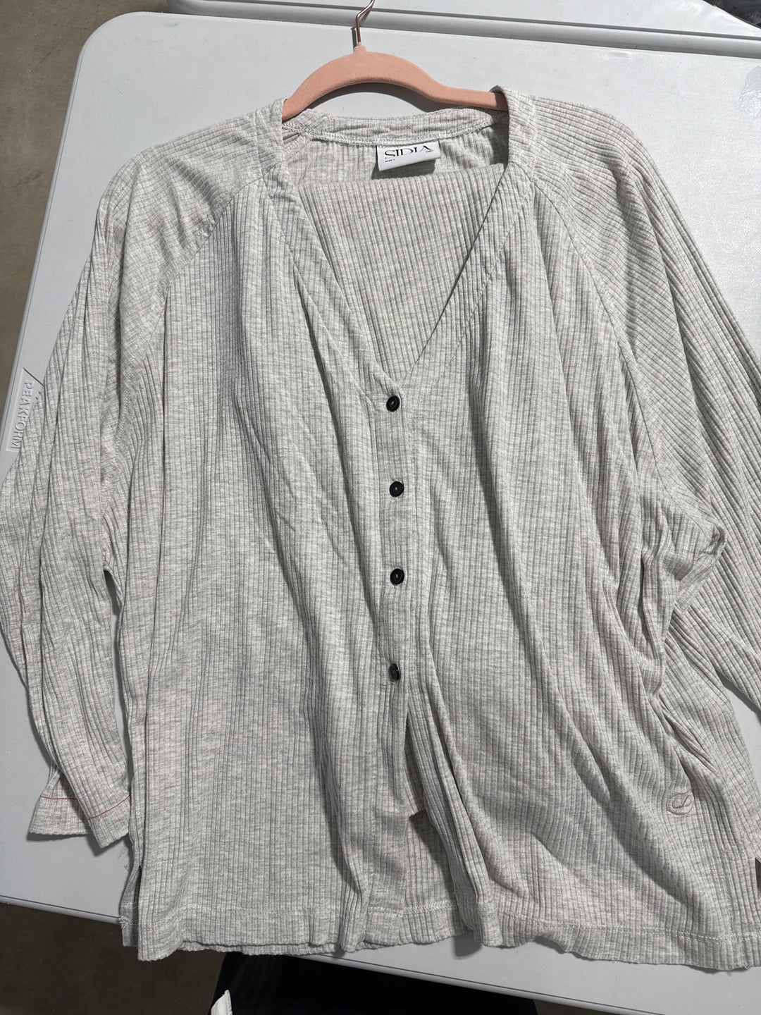 SOLD Sidia Ribbed Travel Set in Light Heather Grey (S; retail $215)