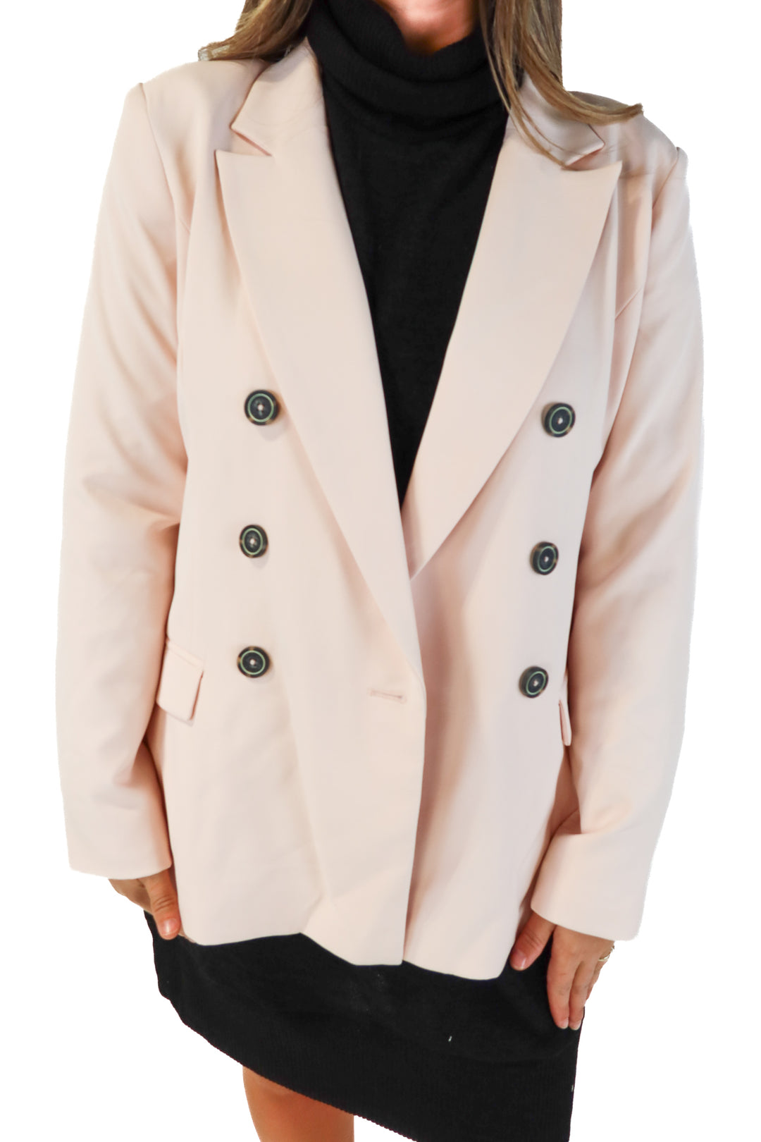 Maurice’s blush three button blazer (L)