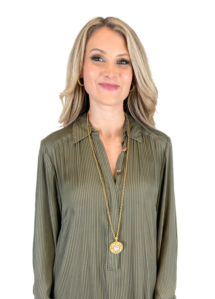 Julie Vos Gold and Crystal Chain Necklace (retail $135)
