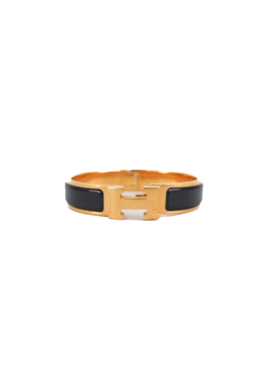 Hermes Clic H Bracelet in black (PM size; retail $810)