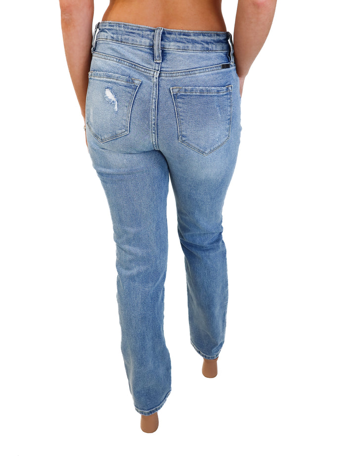 Kancan light wash distressed jeans (27; retail $69.99)