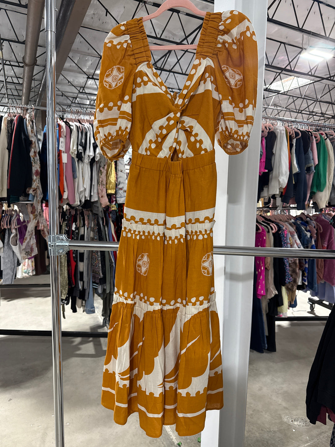 SOLD: Sea Marigold PRint Dress (4; retail $395)