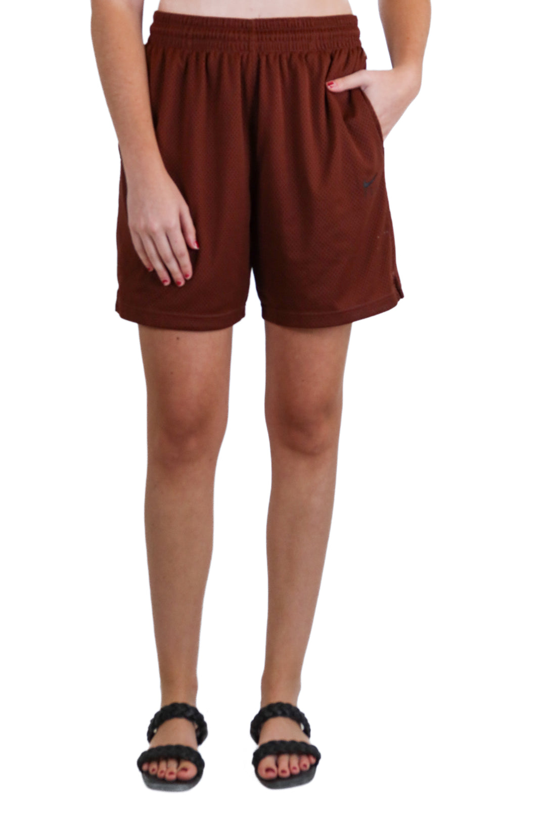 nike maroon dri-fit shorts (M)