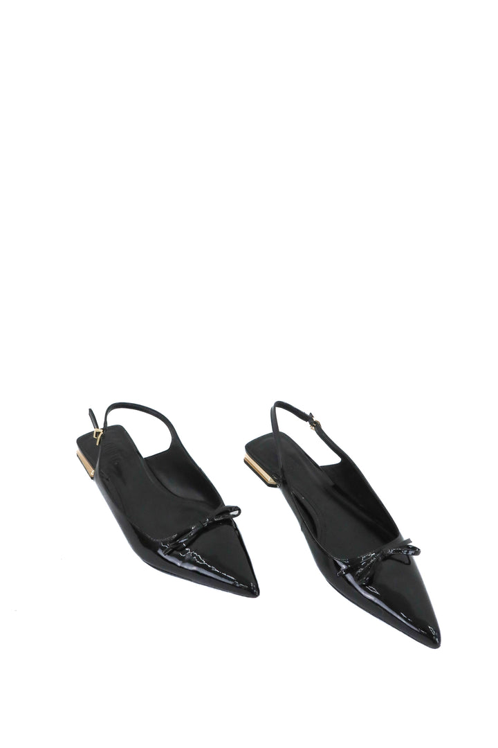 schutz black patent sling back flats (8; retail $178)