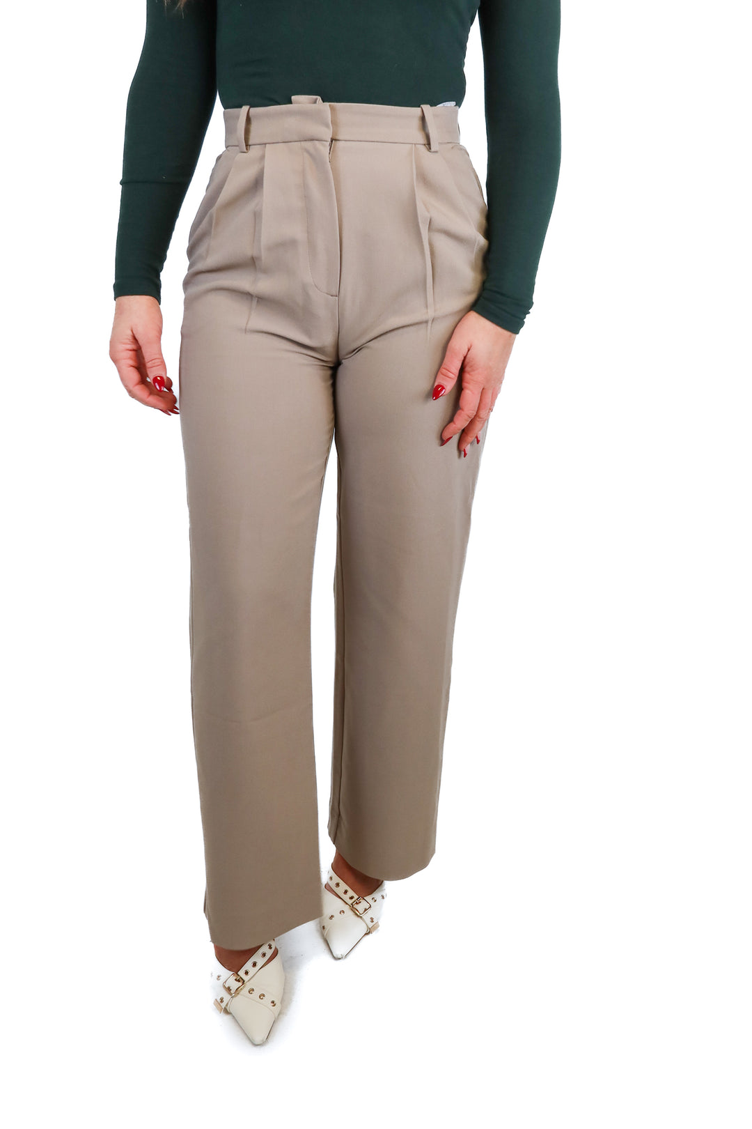 abercrombie taupe ultra high rise wide leg trousers NWT (26/2; retail $90)