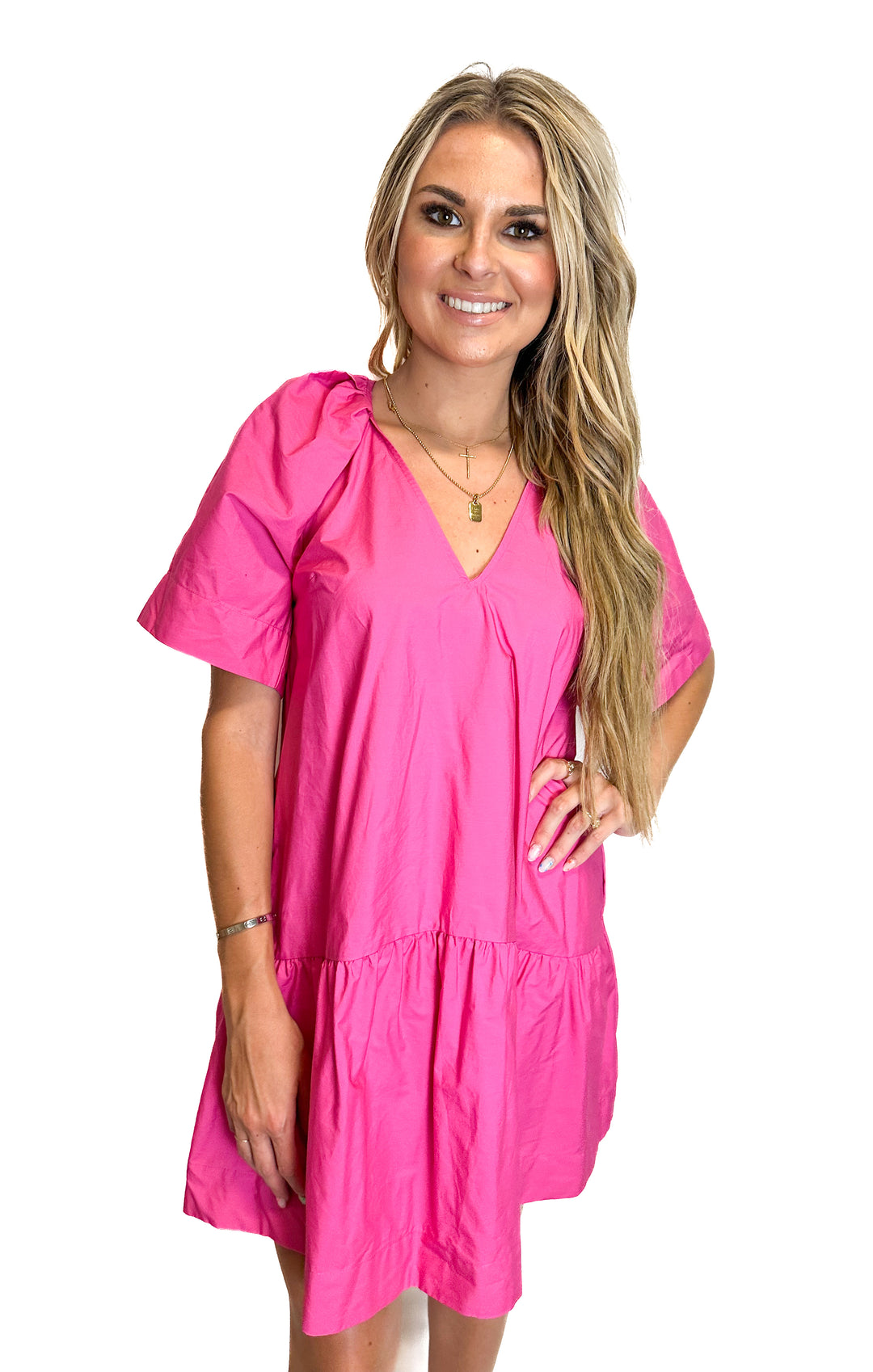 A New Day Pink Cotton Poplin Mini Dress NWT (XS)